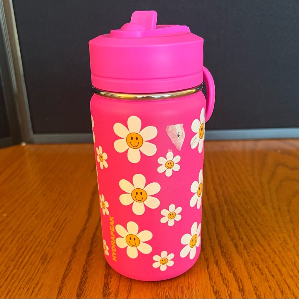 Hydrapeak Smiling Daisy Hot Pink 14 oz. Water Bottle